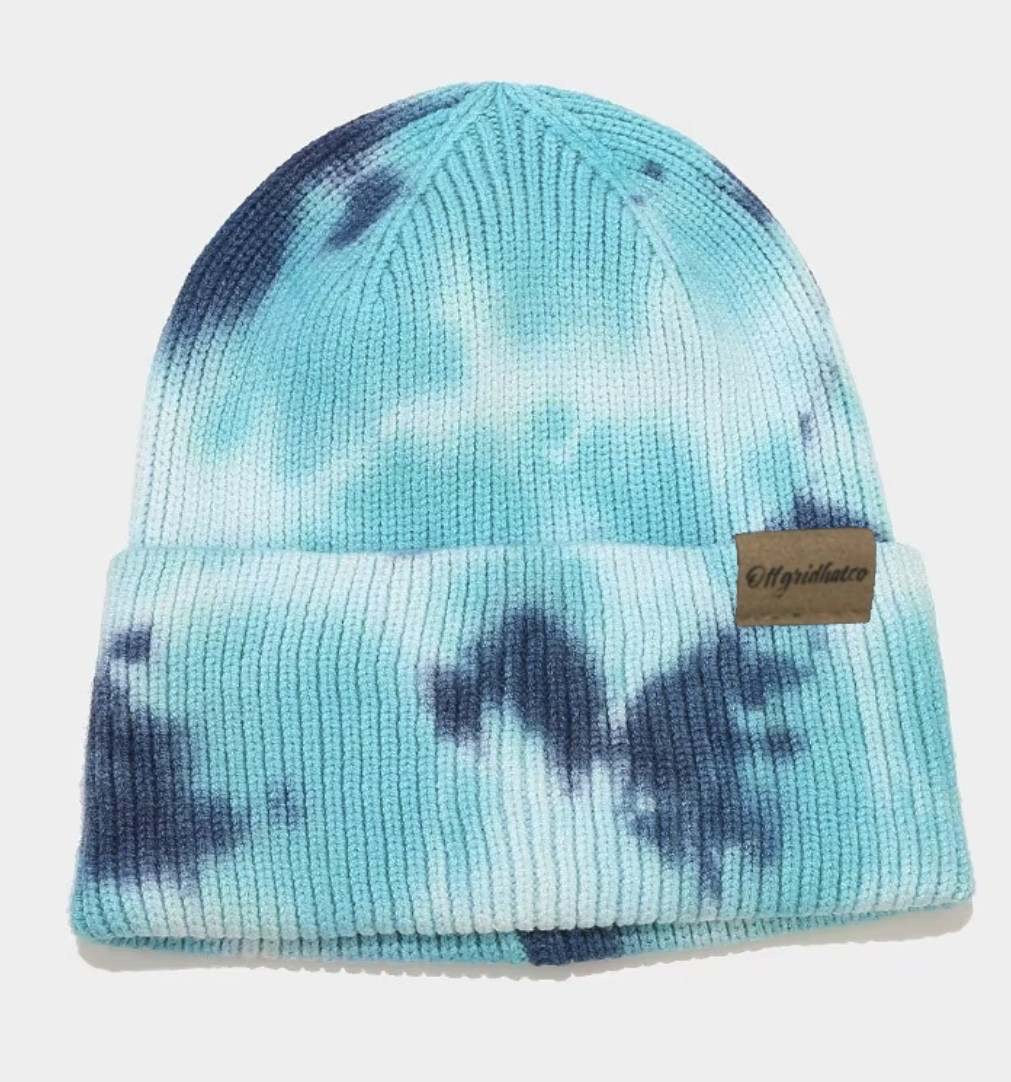 Offgridhatco Tie Dye Teal, Midnight, White – Acrylic Blend